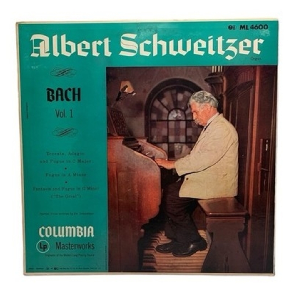 Albert Schweitzer Bach Vol. 1 Vinyl LP 1957 Columbia Masterworks ML 4600 NM